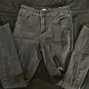 Black Distressed Skinny Jeans